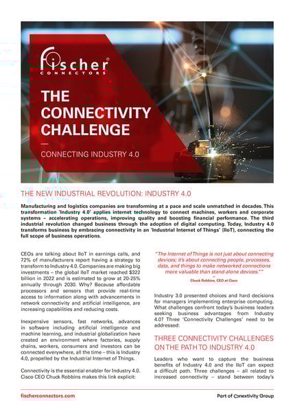 Fischer Connectors provide ultra-rugged solutions for IIOT connectivity