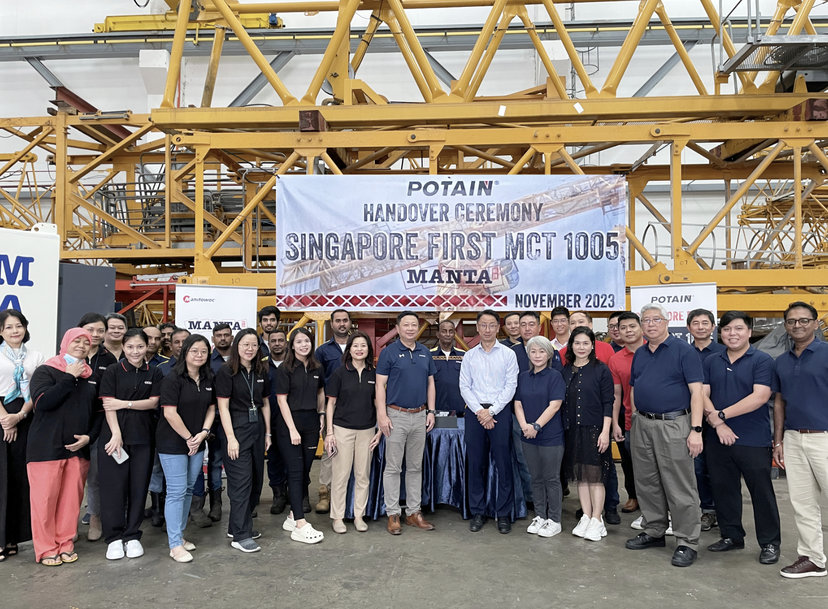 MANITOWOC CRANES: SINGAPORE’S FIRST POTAIN MCT 1005 HELPS ADVANCE PREFABRICATED CONSTRUCTION